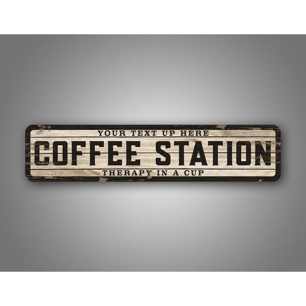 Home Bar Setup - Custom Text Logo Weathered Wood Sign