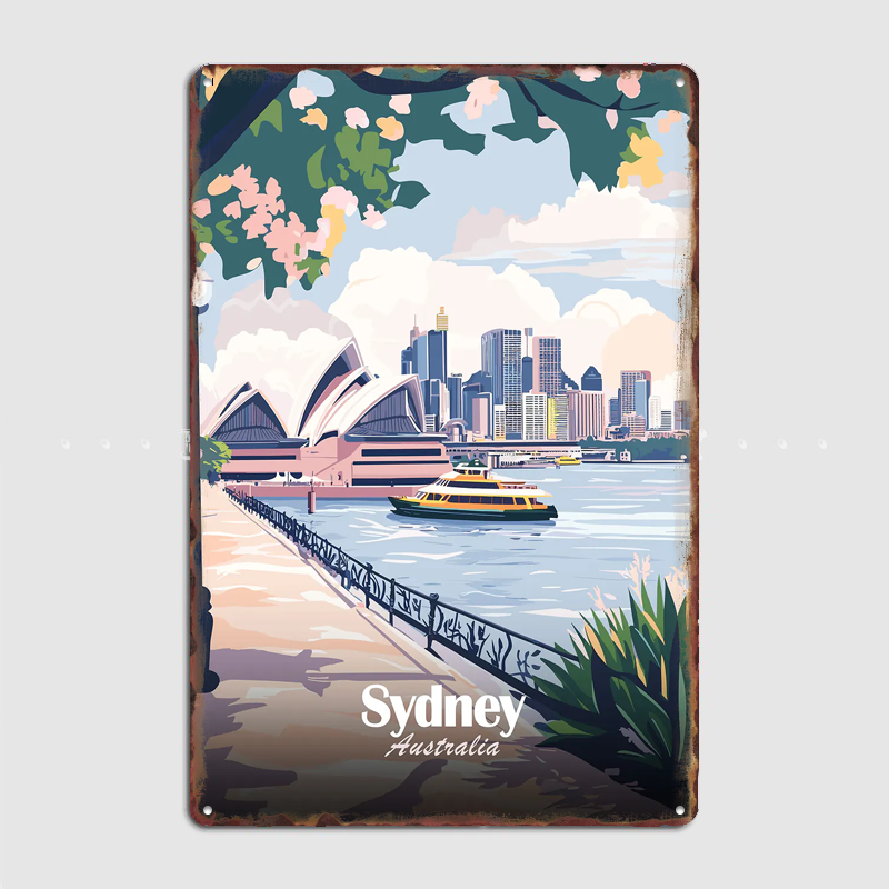 Home Bar Sydney - Sydney Australia Travel Poster Metal Sign