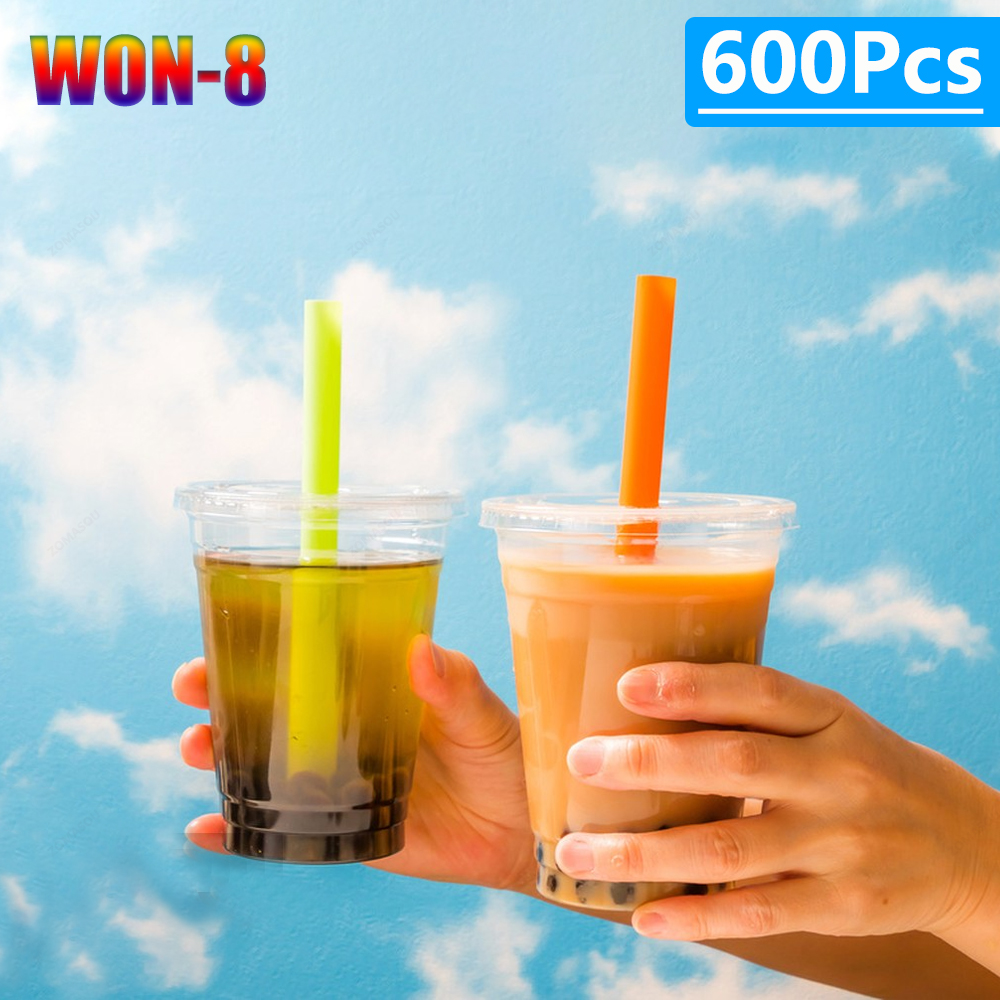 Home Bar Setup - 50-400Pcs Large Colorful Drinking Straws Bubble