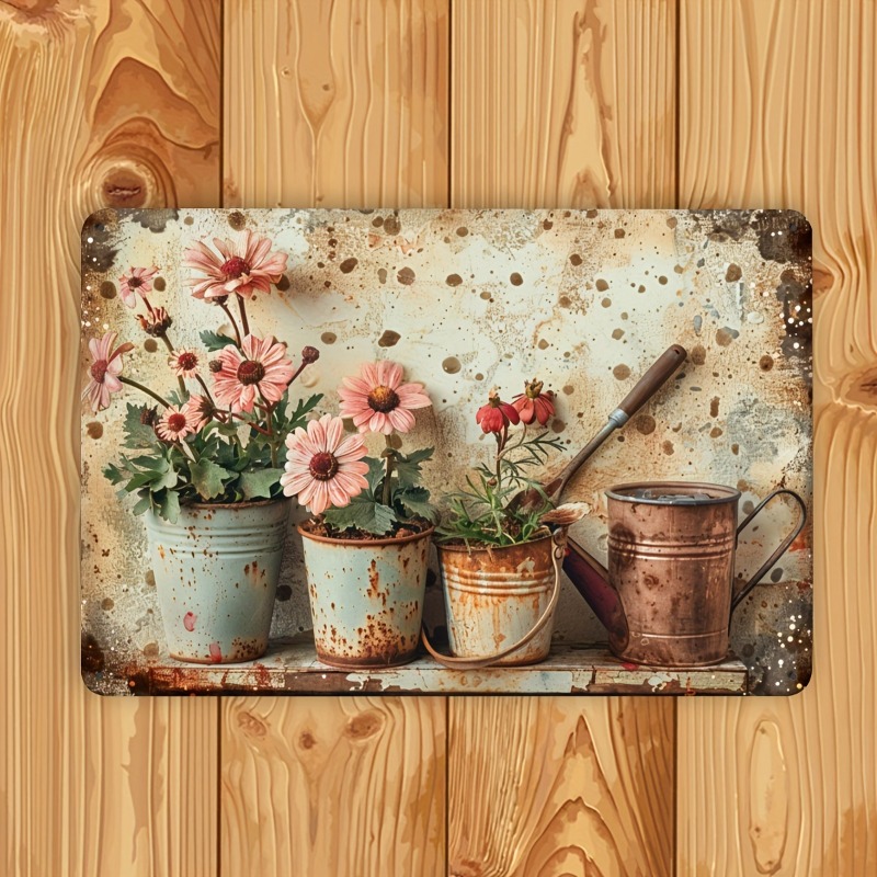Home Bar And Restaurant - Vintage Floral Metal Tin Sign -Outdoor