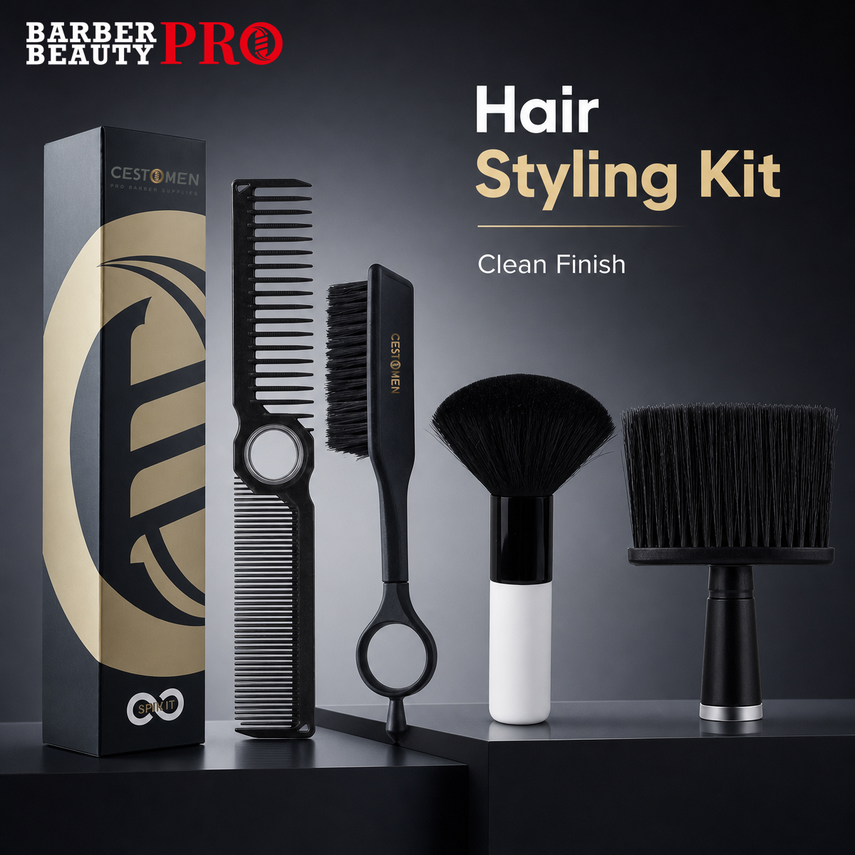 Home Barber - 3Pcs Barber Hair Styling Kit with