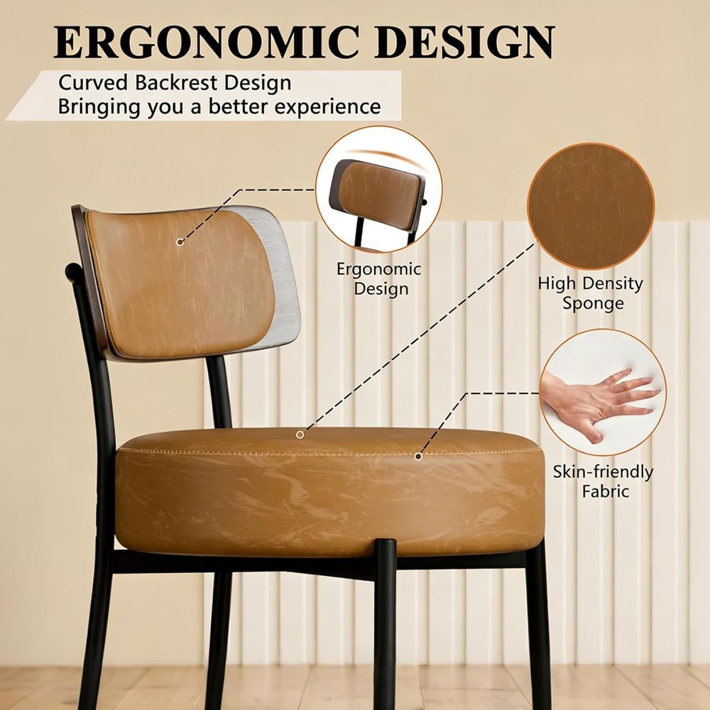 Brown Bar Stools Set o 3, Leat - Home Bar And Counter recensione e prezzo