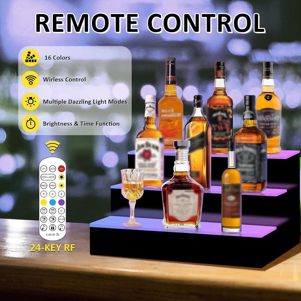 16 Inch 3 Step LED Lighted Liq - Home Bar Shelf recensione e prezzo