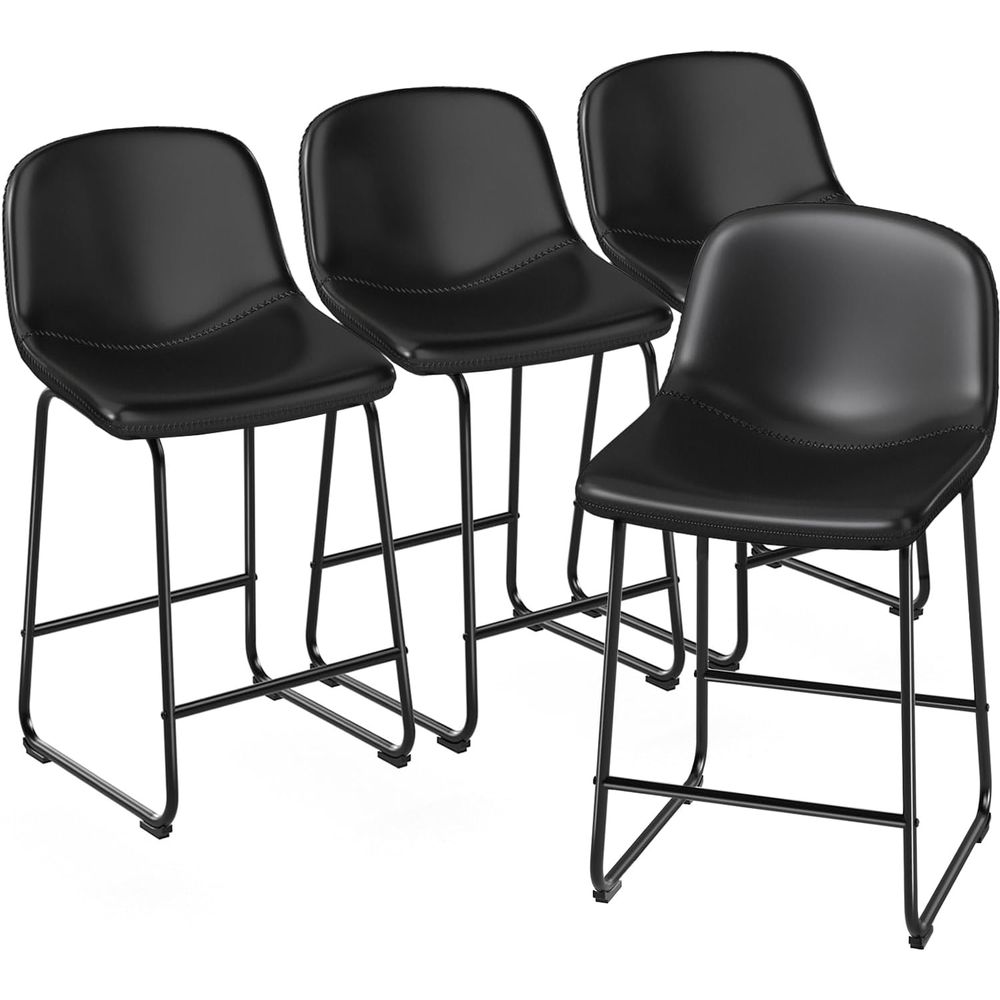 4-Piece Leather Dining Chairs  - Home Bar And Counter recensione e prezzo