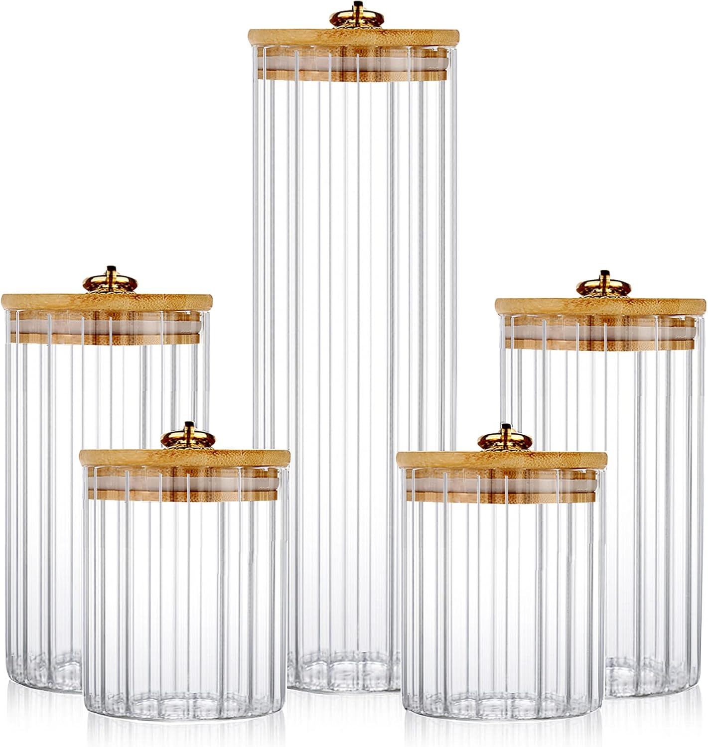 Glass Storage Jars Set of 5, D - Home Bar Set recensione e prezzo