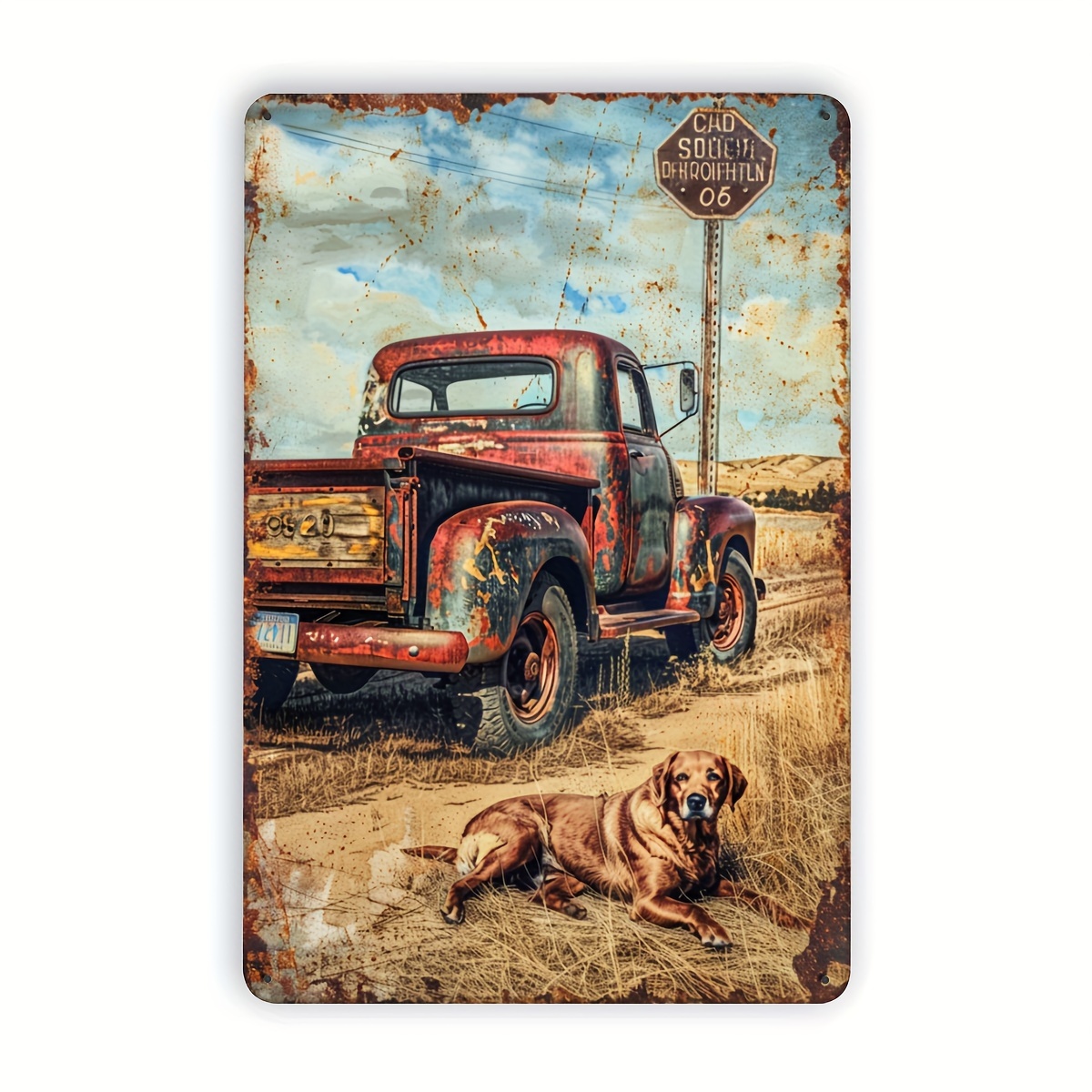 Vintage Truck and Dog Metal Ti - Home Bar And Restaurant recensione e prezzo
