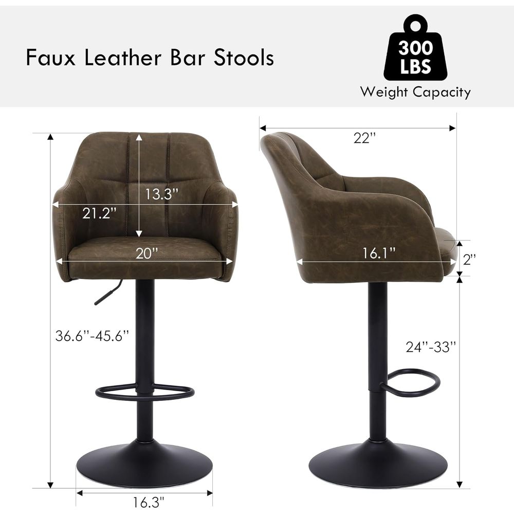 Set of 4 Swivel Leather Bar St - Home Bar And Counter recensione e prezzo