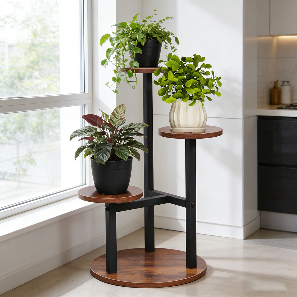 3-Tier Rustic Wood & Metal Pla - Home Bar Shelves recensione e prezzo