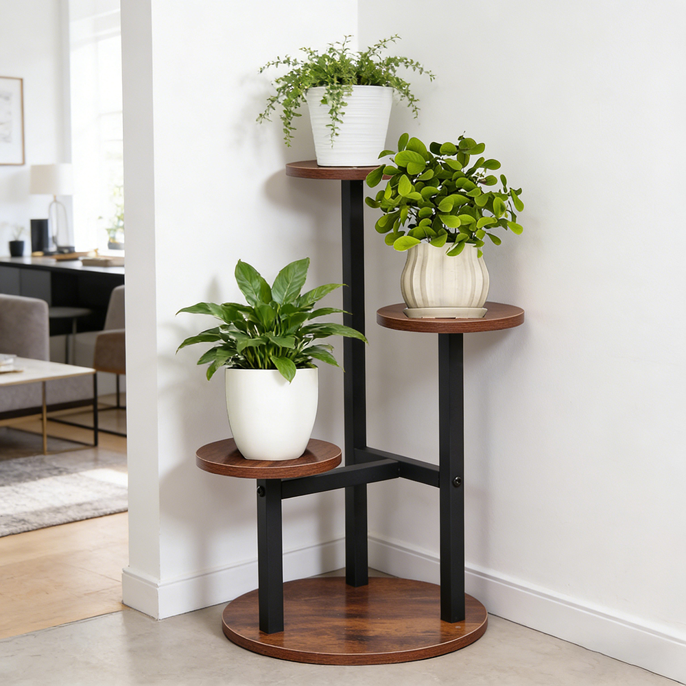 3-Tier Rustic Wood & Metal Pla - Home Bar Shelves recensione e prezzo