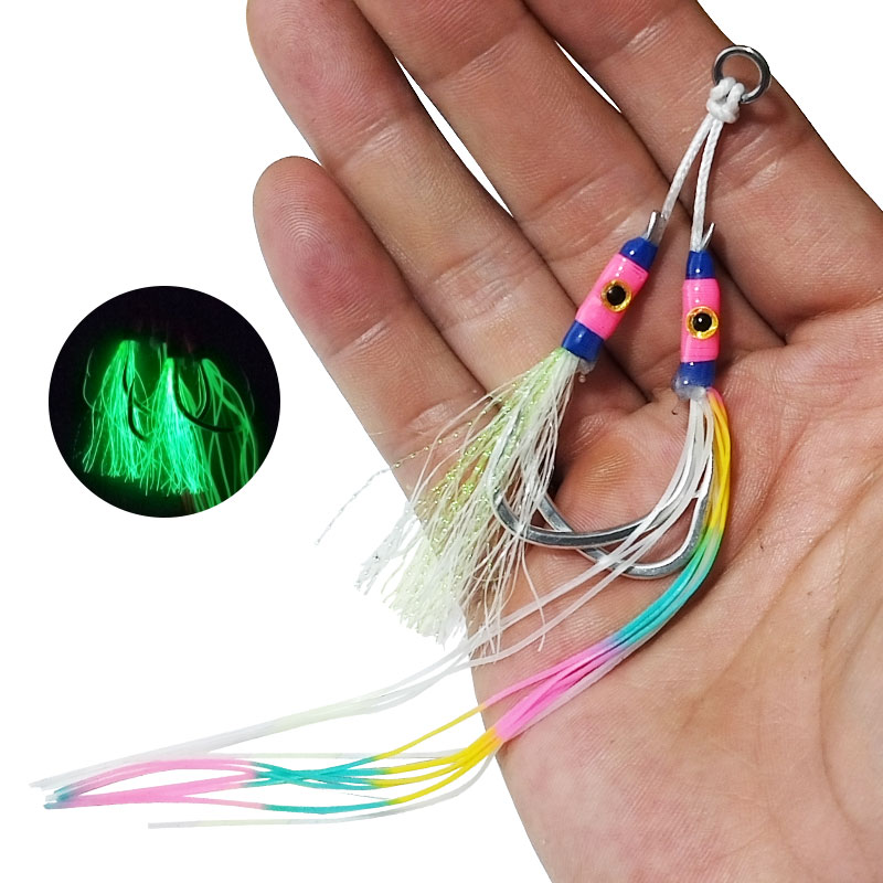 2Pairs/bag Glow Jig Lure Hooks - Jigger Double Sided recensione e prezzo
