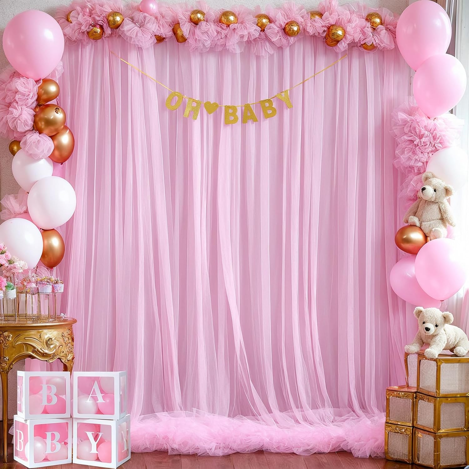 Pink Tulle Backdrop Curtain fo - Home Bargains recensione e prezzo
