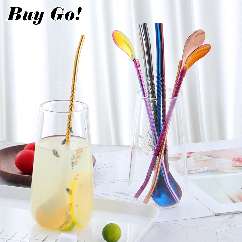 1PC Long Big Twisted Straw Spo - Bar Spoon Twisted recensione e prezzo