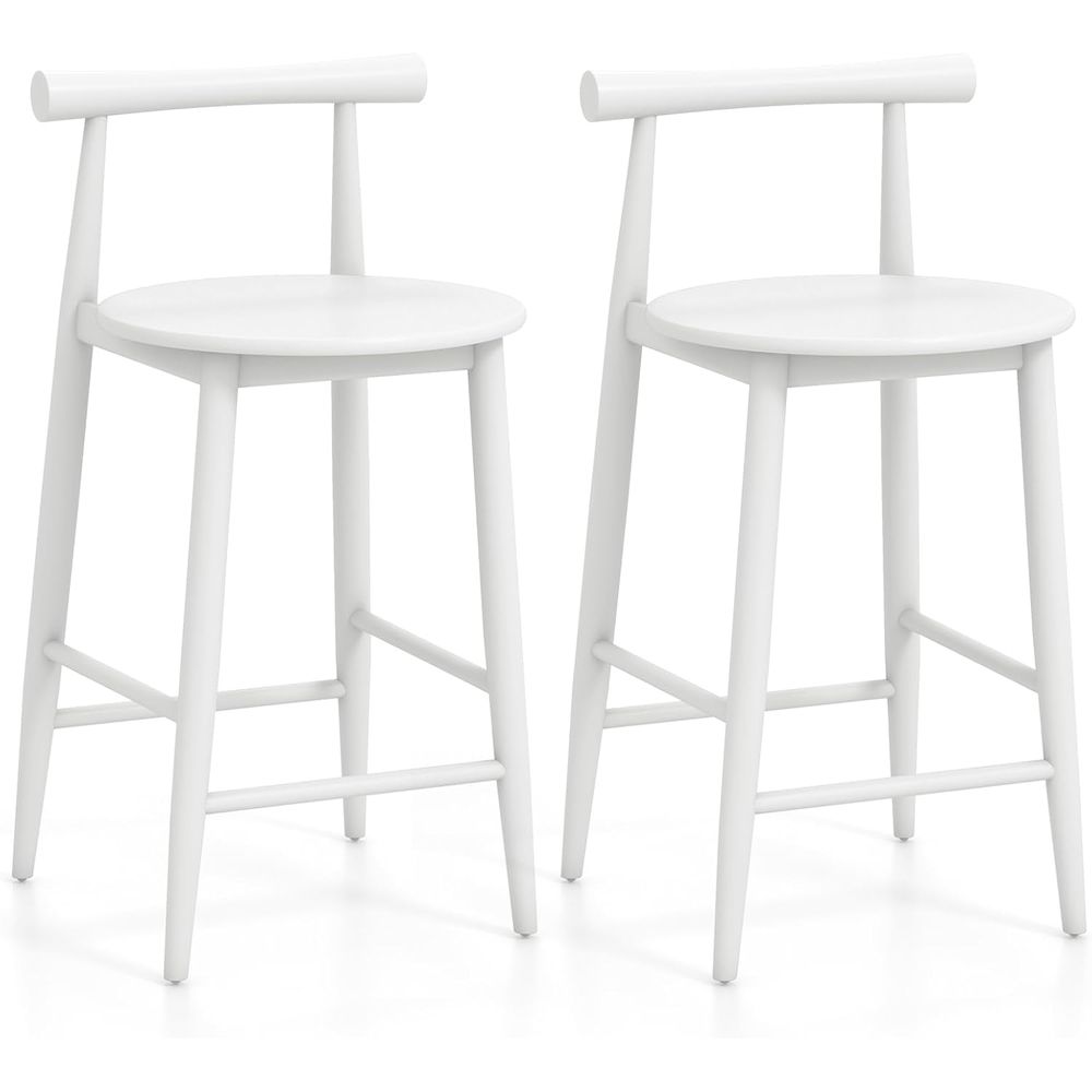 Set of 2 White Wooden Bar Chai - Home Bar And Counter recensione e prezzo