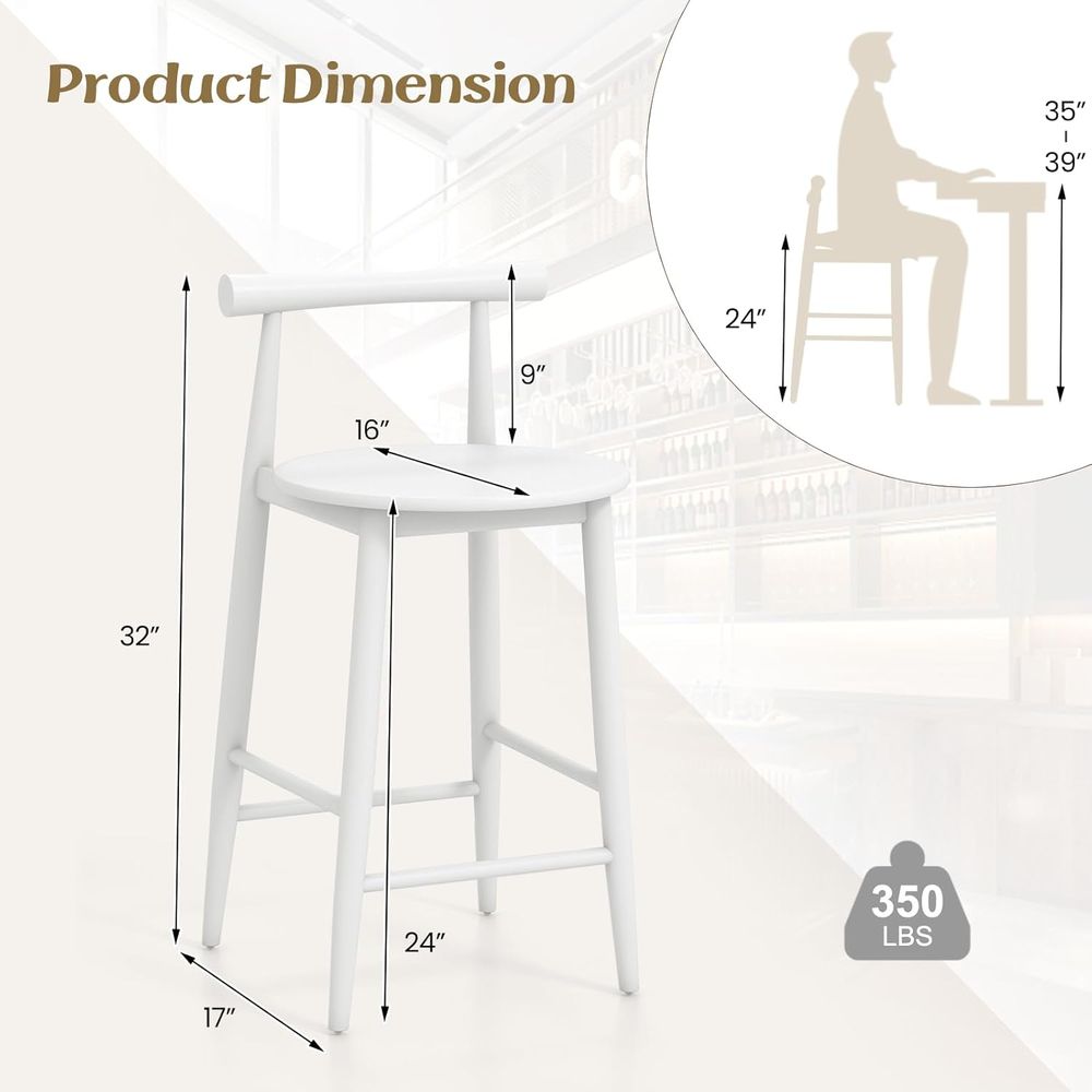 Set of 2 White Wooden Bar Chai - Home Bar And Counter recensione e prezzo