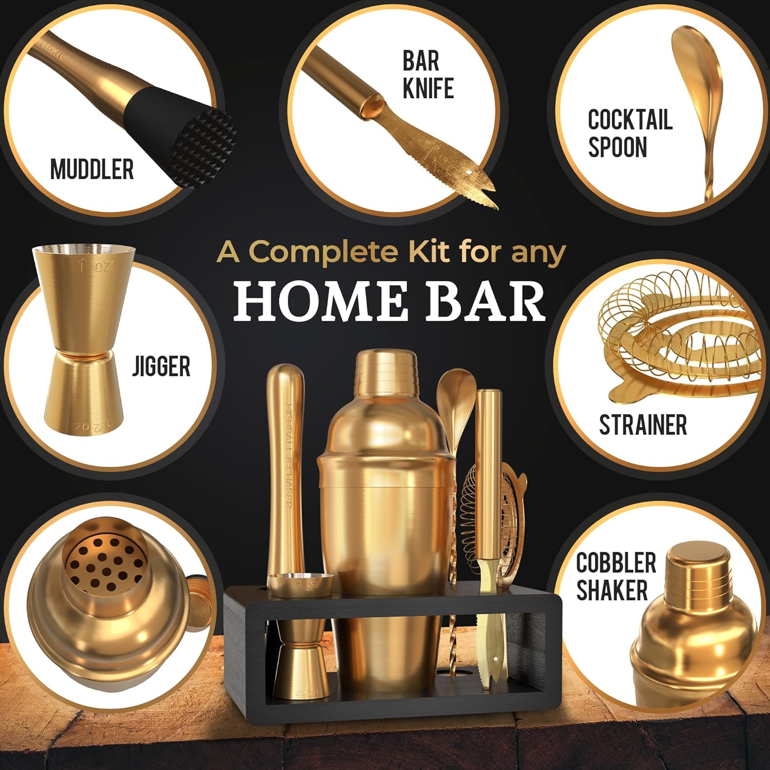 Antique Gold Cocktail Shaker S - Cocktail Recipe Book recensione e prezzo
