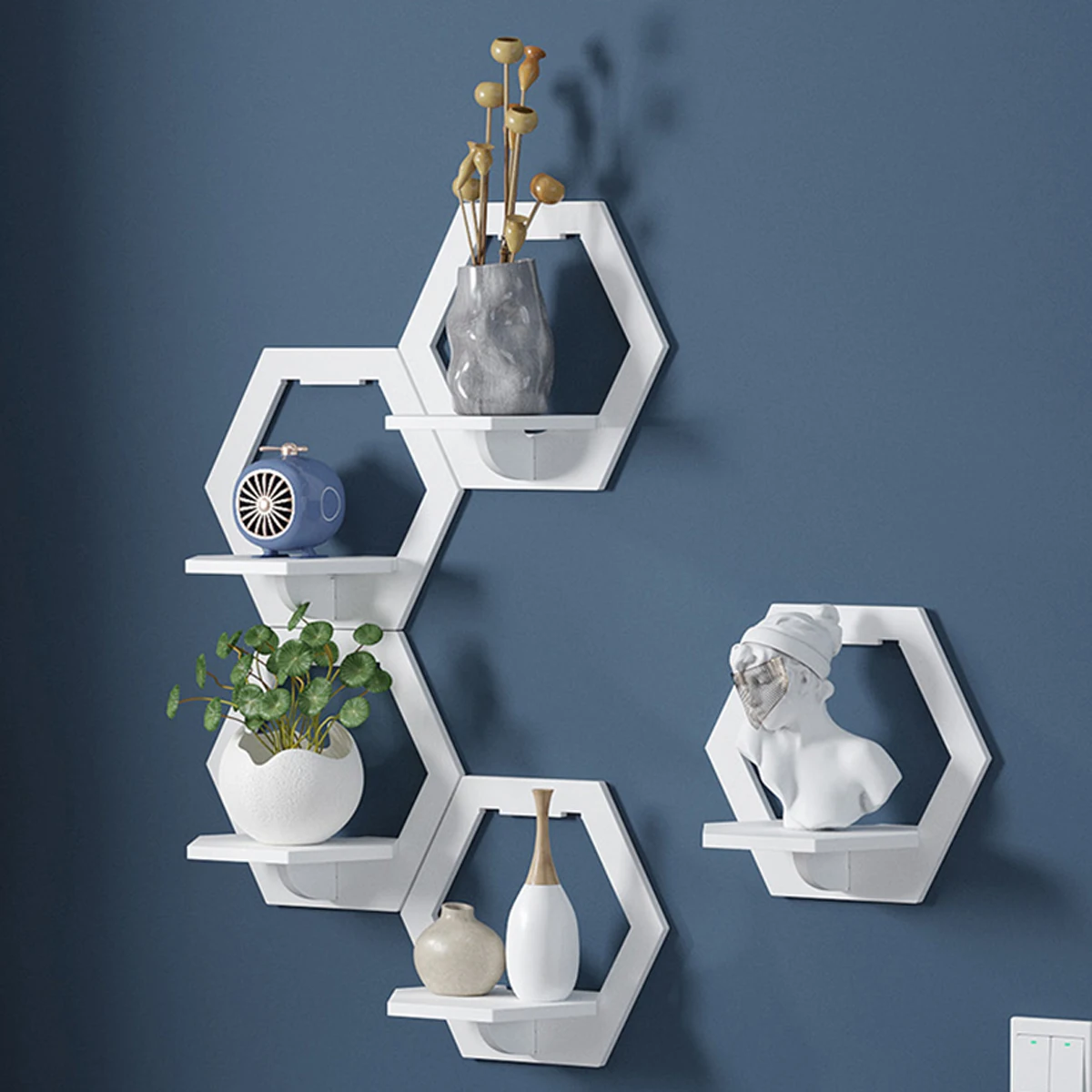 3Pcs Hexagon Wall Shelf Punch  - Home Bar Shelves recensione e prezzo