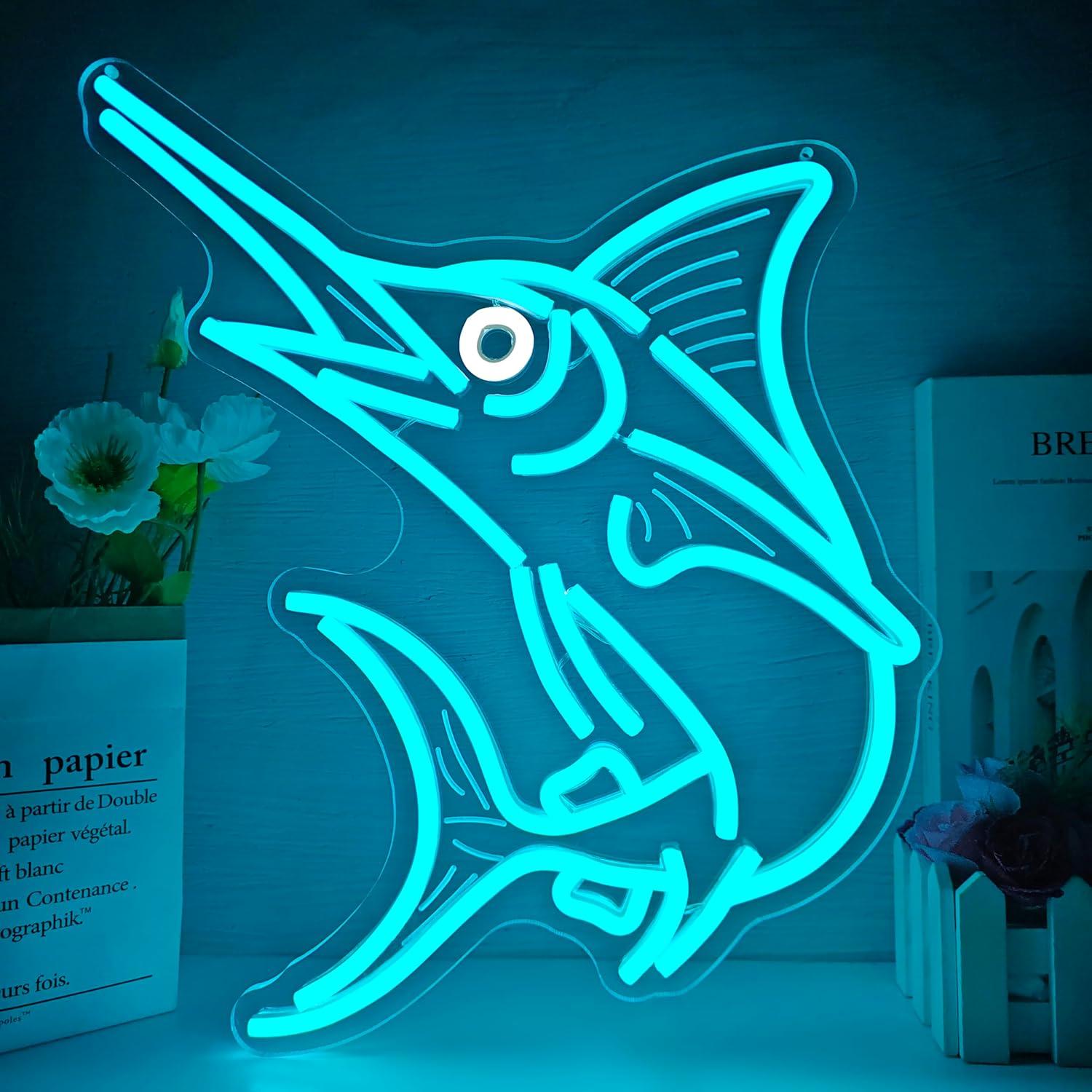 Marlin Fish Neon Sign Deep Sea - Home Bar And Restaurant recensione e prezzo