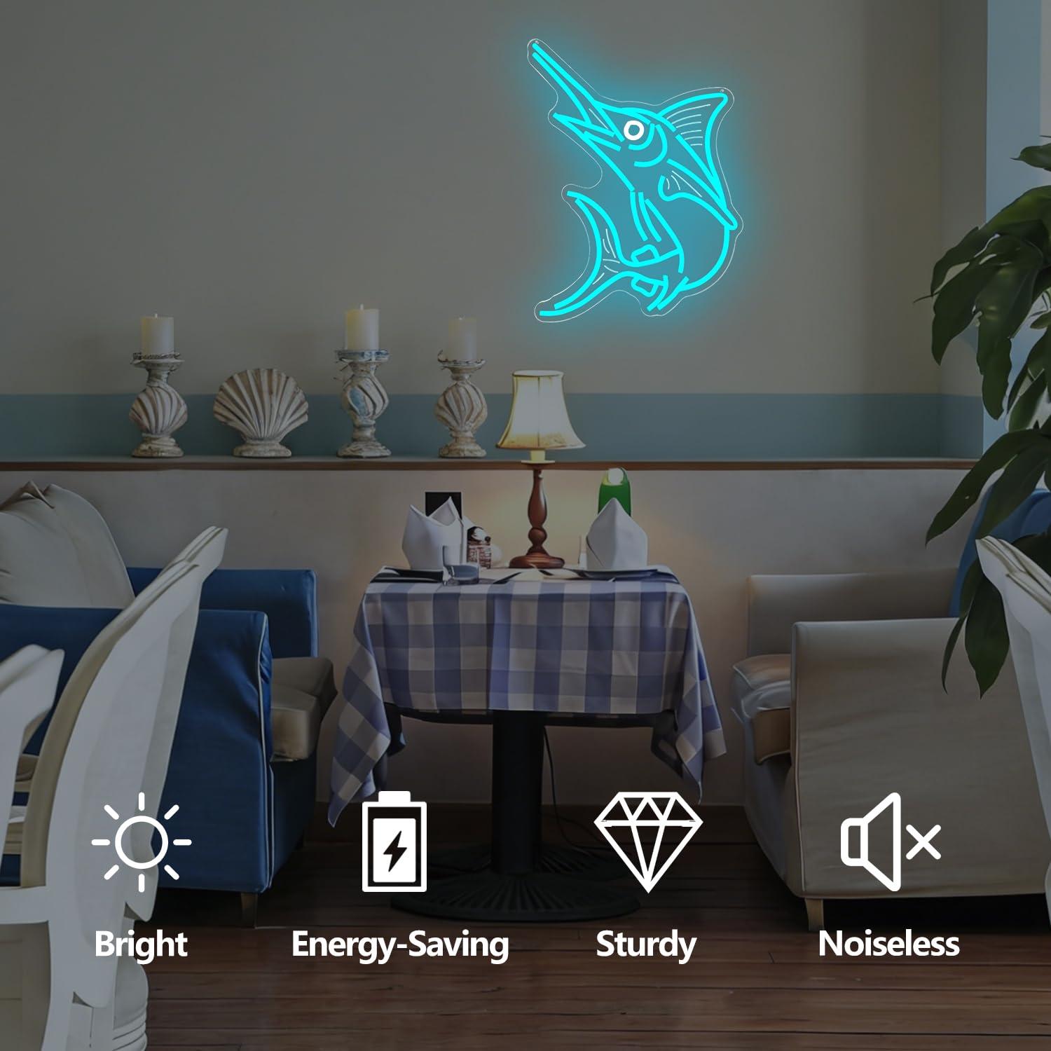 Marlin Fish Neon Sign Deep Sea - Home Bar And Restaurant recensione e prezzo