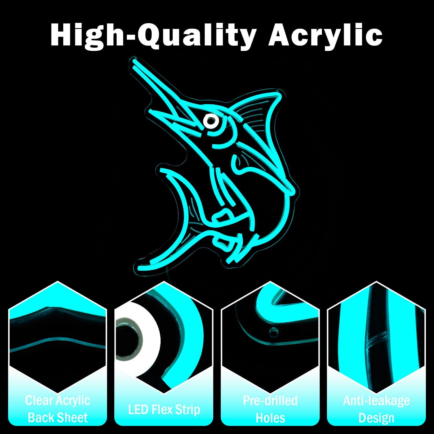 Marlin Fish Neon Sign Deep Sea - Home Bar And Restaurant recensione e prezzo