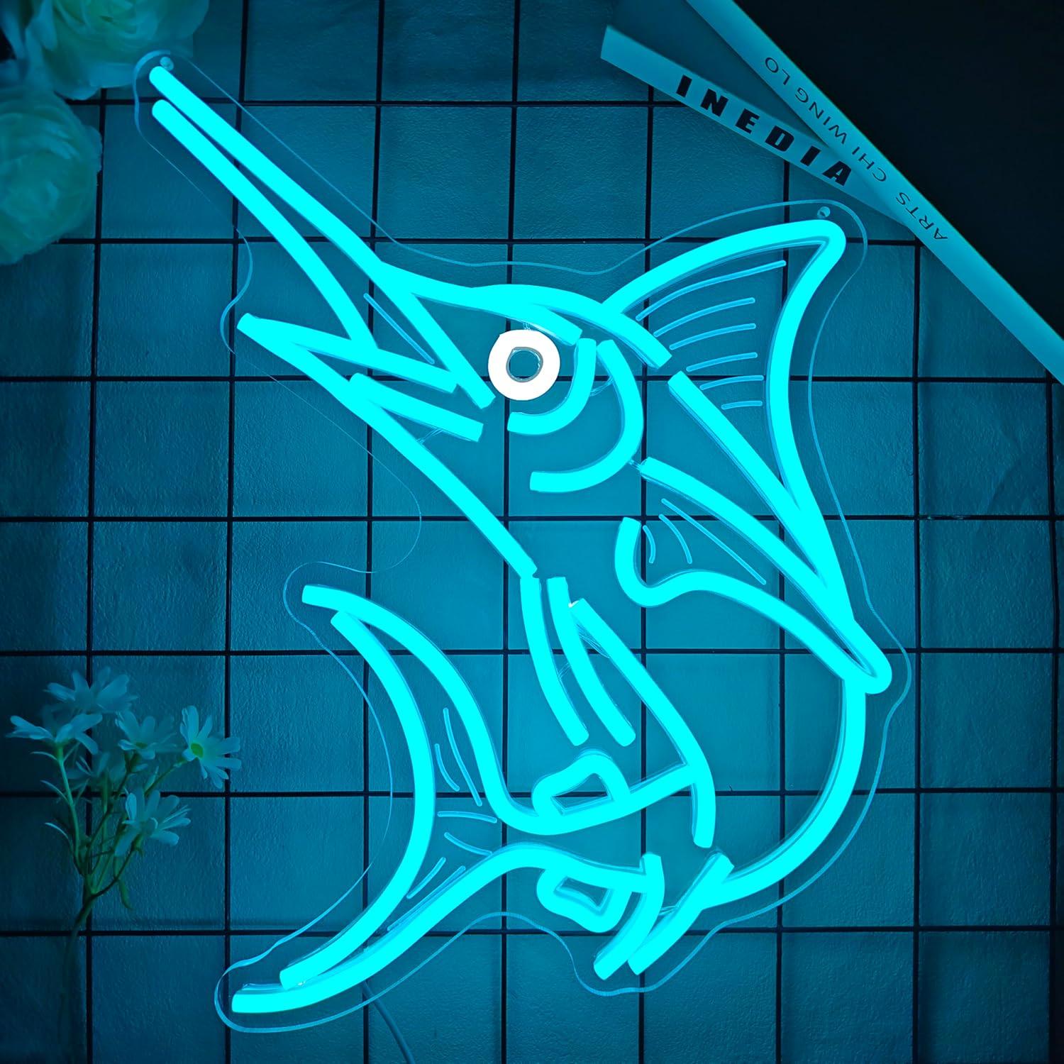 Marlin Fish Neon Sign Deep Sea - Home Bar And Restaurant recensione e prezzo