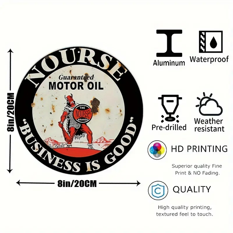 Vintage Motor Oil Sign Round M - Home Bar And Restaurant recensione e prezzo