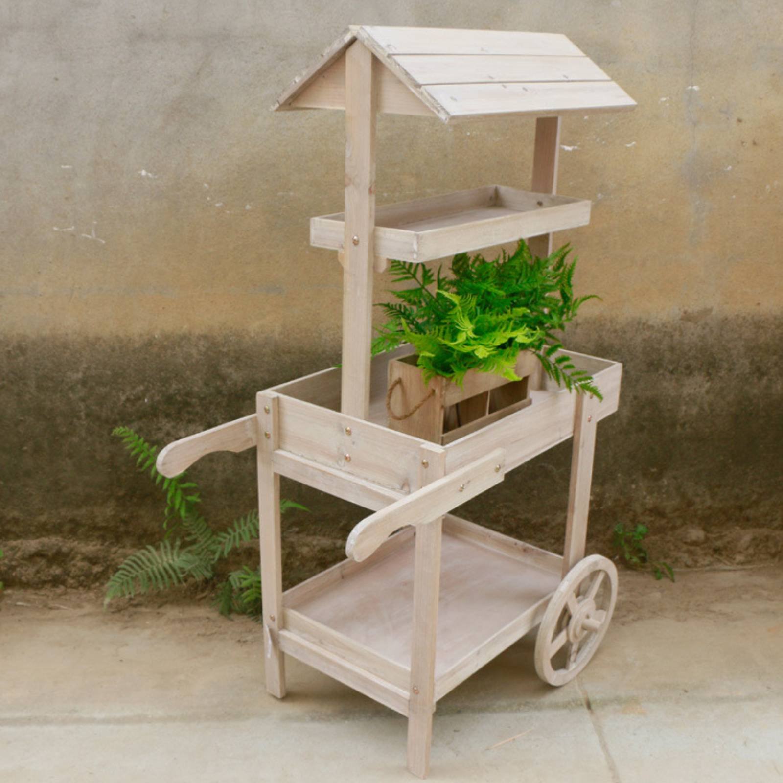 Rustic Display Trolley Wheeled - Home Bar Shelf recensione e prezzo