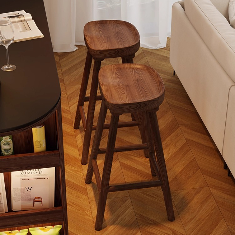 Solid Wood Curved Bar Stool Hi - Home Bar Seating recensione e prezzo