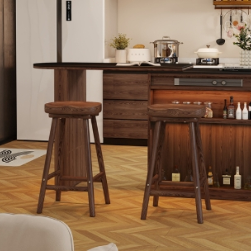 Solid Wood Curved Bar Stool Hi - Home Bar Seating recensione e prezzo