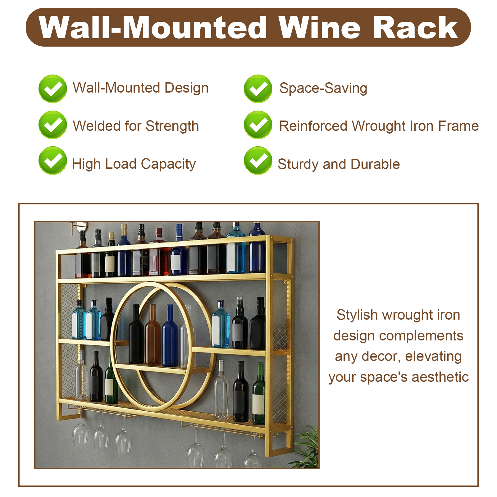 Wine Glass Rack Floating Bar S - Home Bar Shelf recensione e prezzo