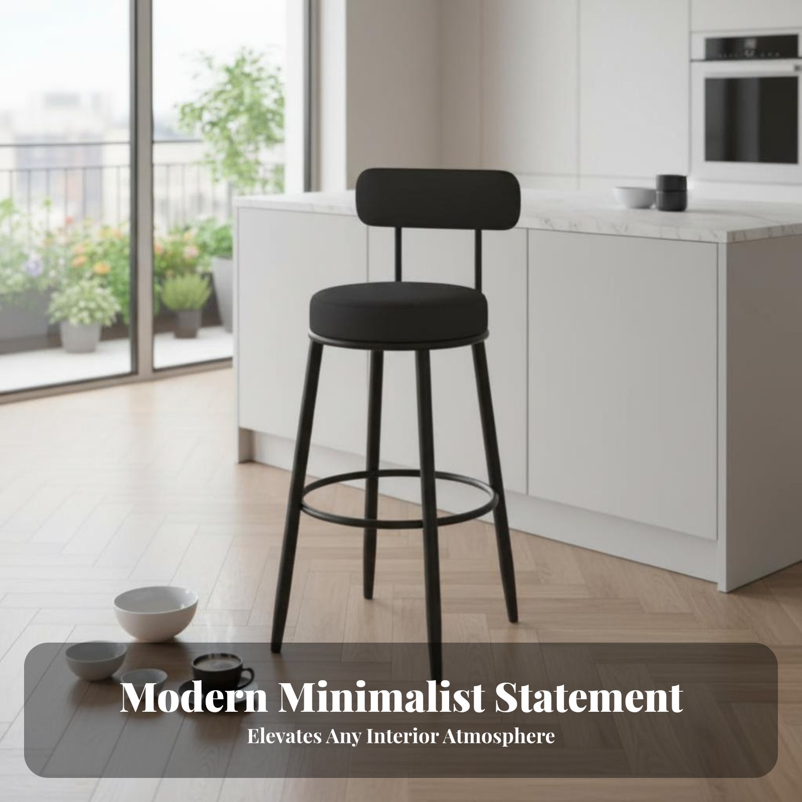 Upholstered Stool with Low Rea - Home Bar Seating recensione e prezzo
