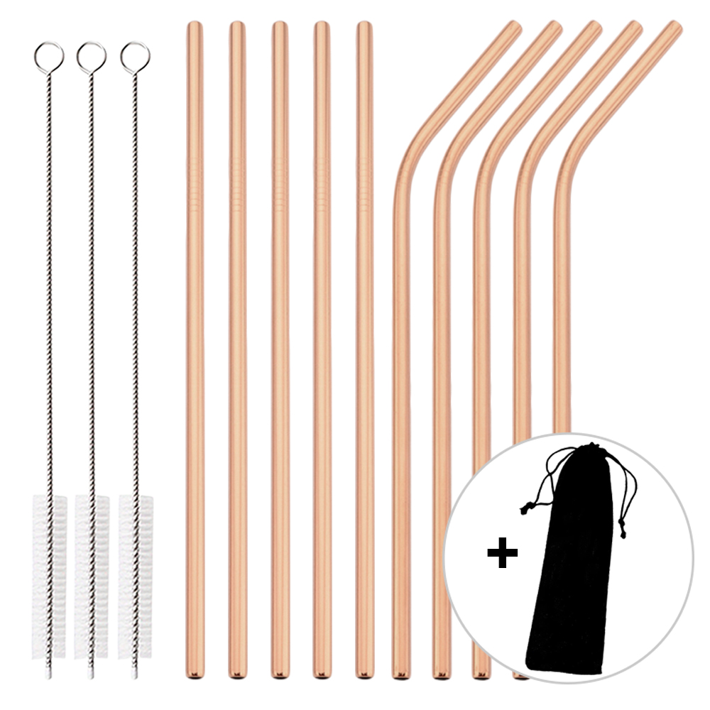 14Pcs Reusable Rose Gold Straw - Home Bar Setup recensione e prezzo
