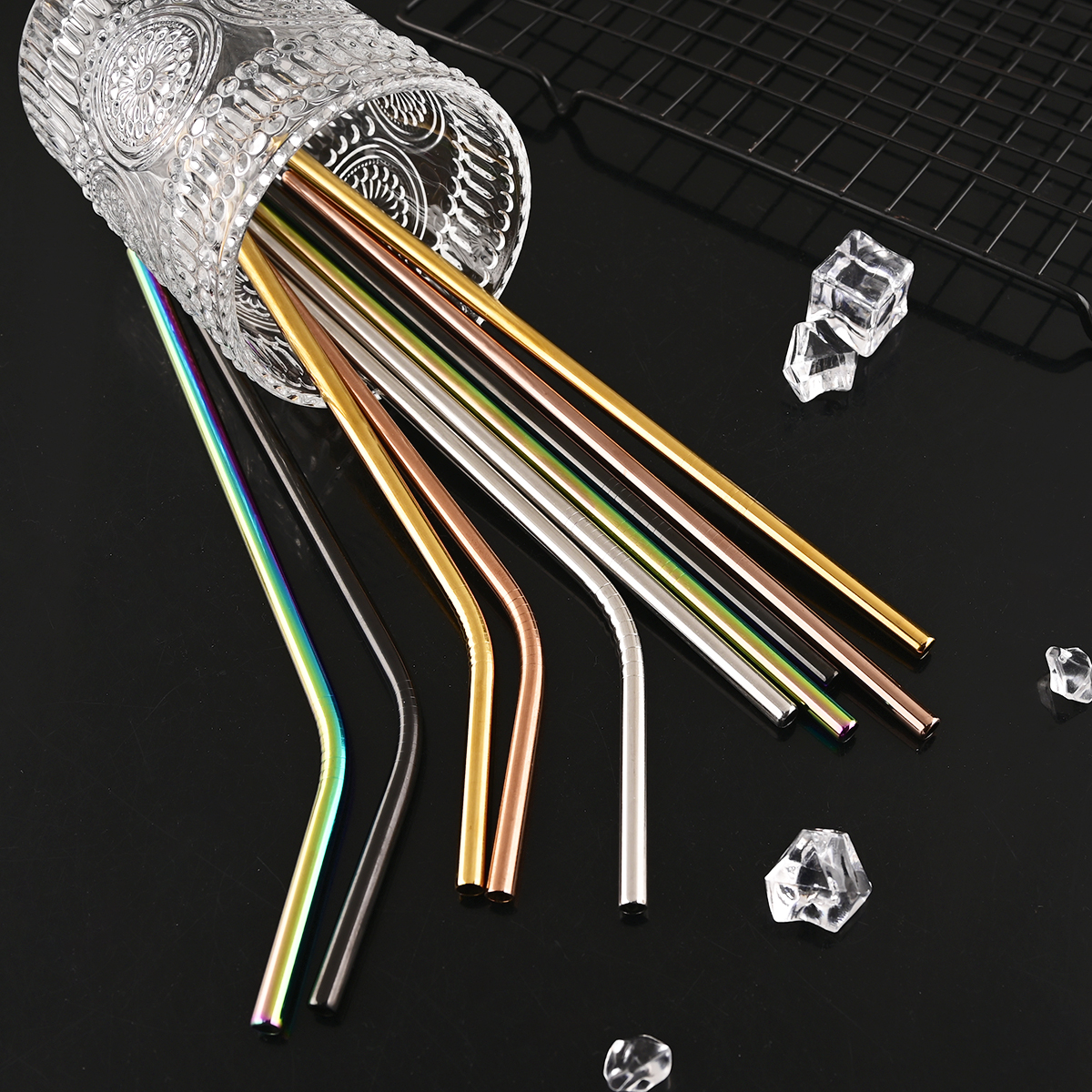 14Pcs Reusable Rose Gold Straw - Home Bar Setup recensione e prezzo