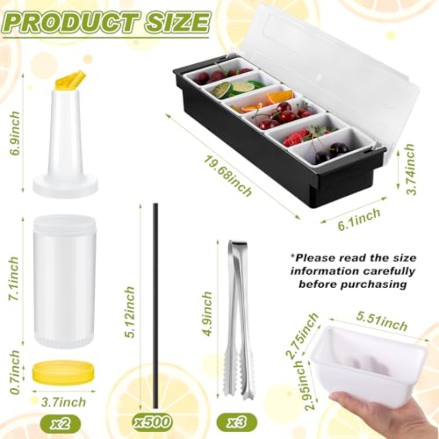 23 Pcs Bartender Supplies Kit  - Garnish Tray Set recensione e prezzo