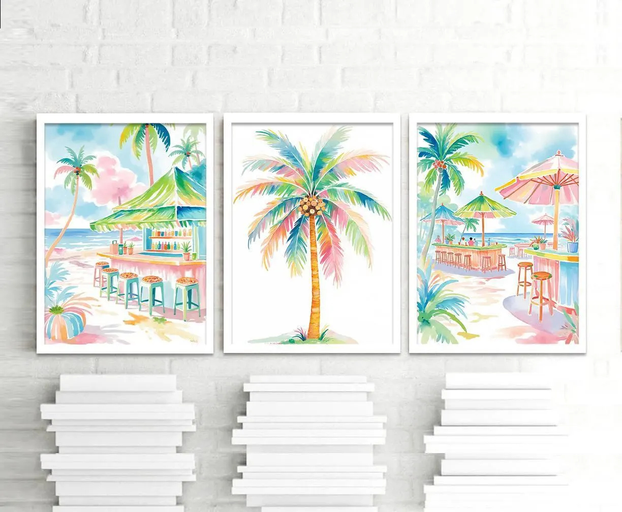 Boho Tropical Watercolor Wall  - Home Bar Set recensione e prezzo