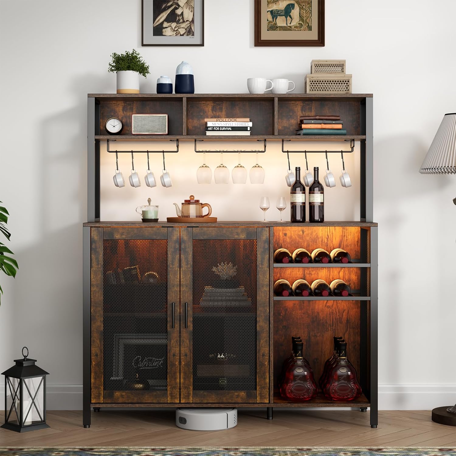 Wine Bar Cabinet with LED Ligh - Home Bar Setup recensione e prezzo