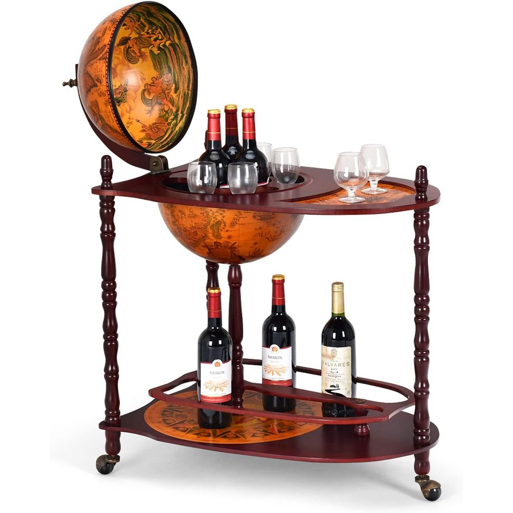 Vintage 34.5 Wheeled Globe Bar - Home Bar Shelf recensione e prezzo
