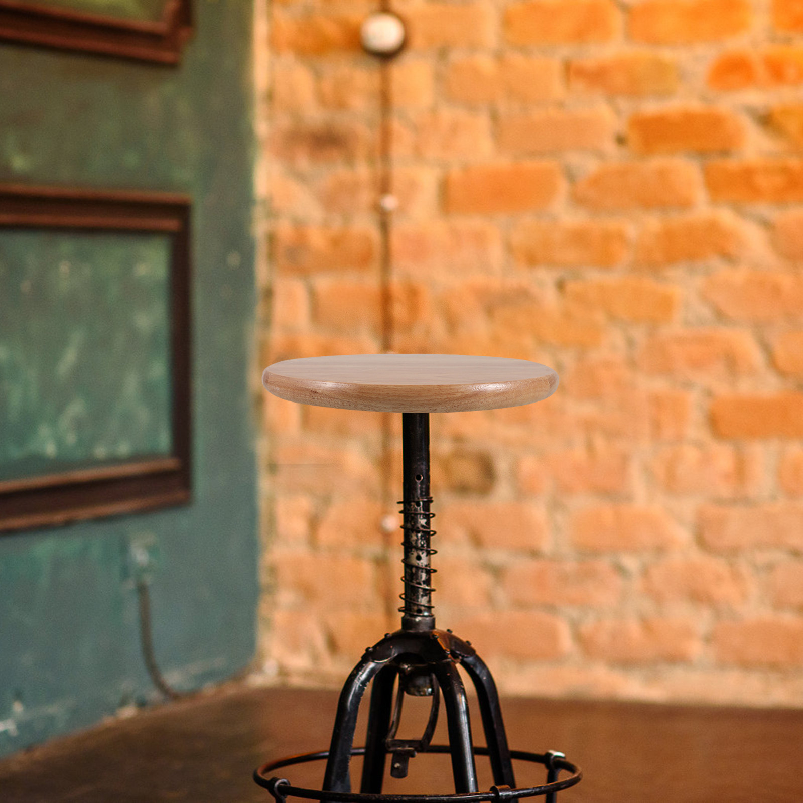 Round Wooden Bar Stool Seat Re - Home Bar Seating recensione e prezzo