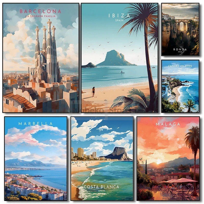 Spain Travel Poster Barcelona  - Home Barcelona recensione e prezzo