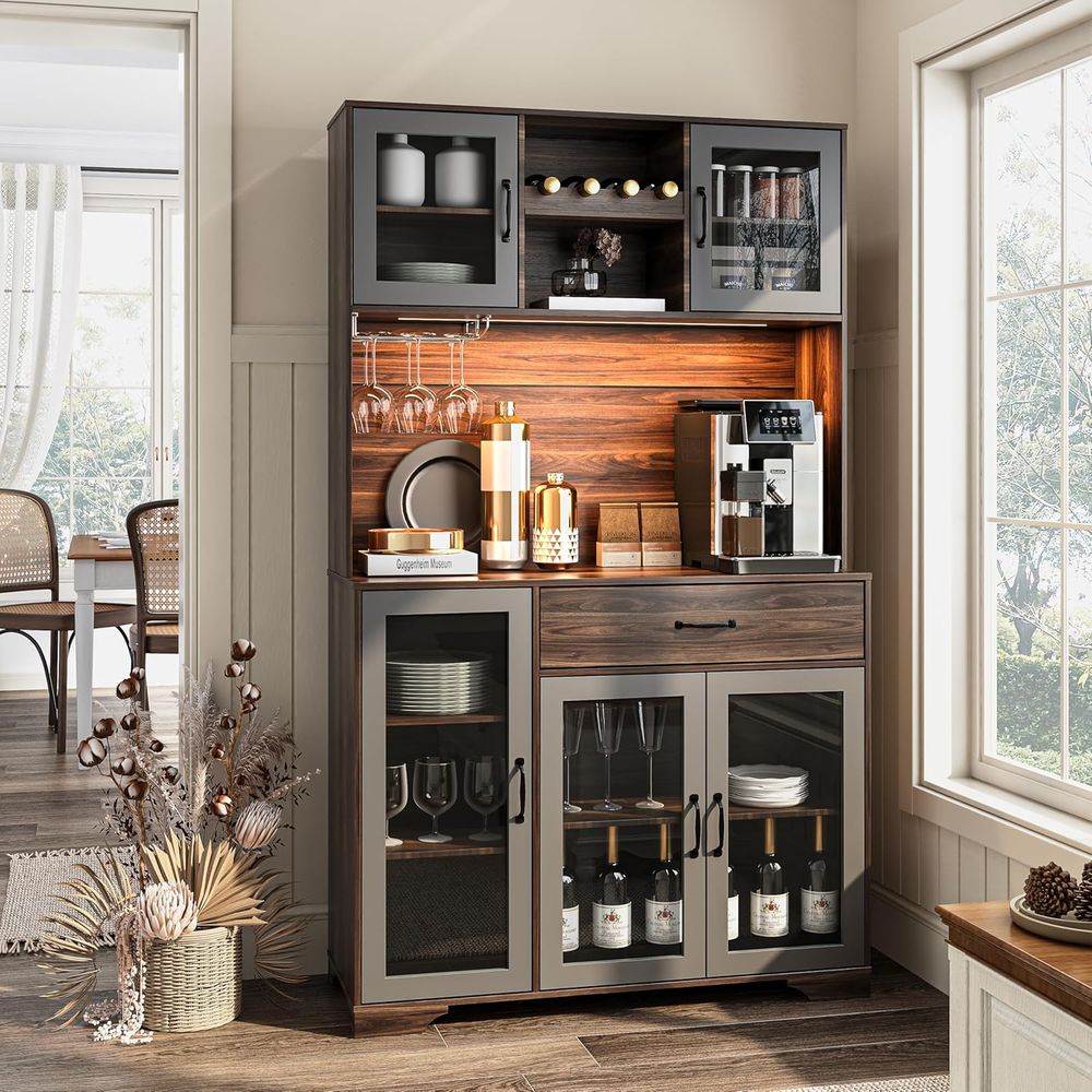 71 Tall Pantry Cabinet with Gl - Home Bar Setup recensione e prezzo