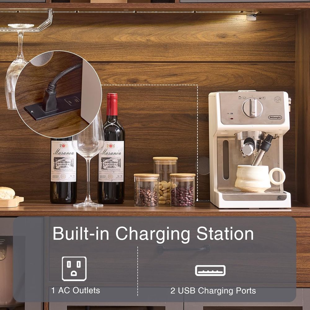 71 Tall Pantry Cabinet with Gl - Home Bar Setup recensione e prezzo