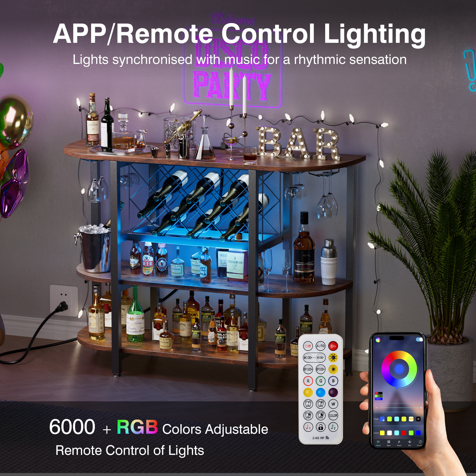 JHK LED Home Bar Cabinet with  - Home Bar And Cabinet recensione e prezzo