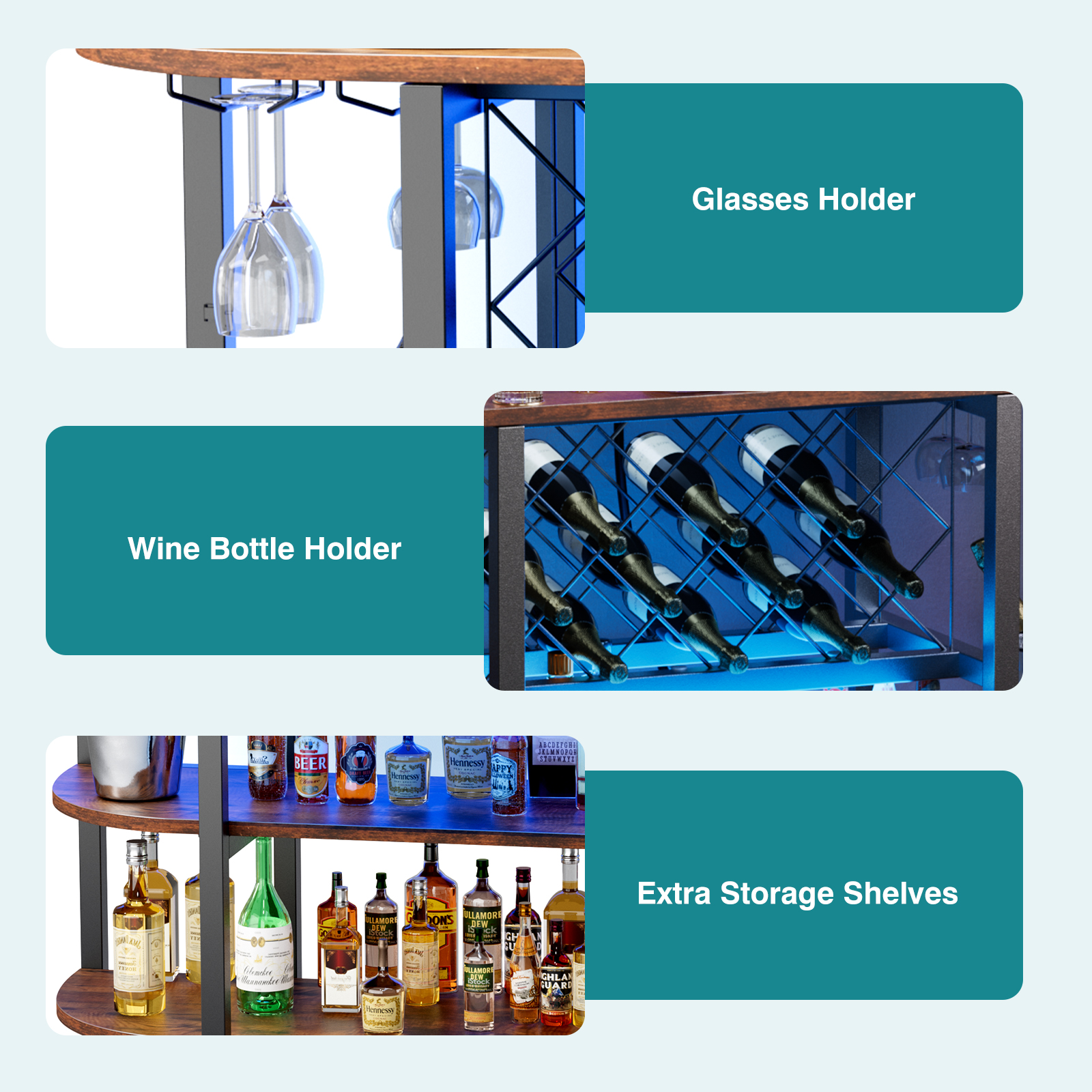 JHK LED Home Bar Cabinet with  - Home Bar And Cabinet recensione e prezzo