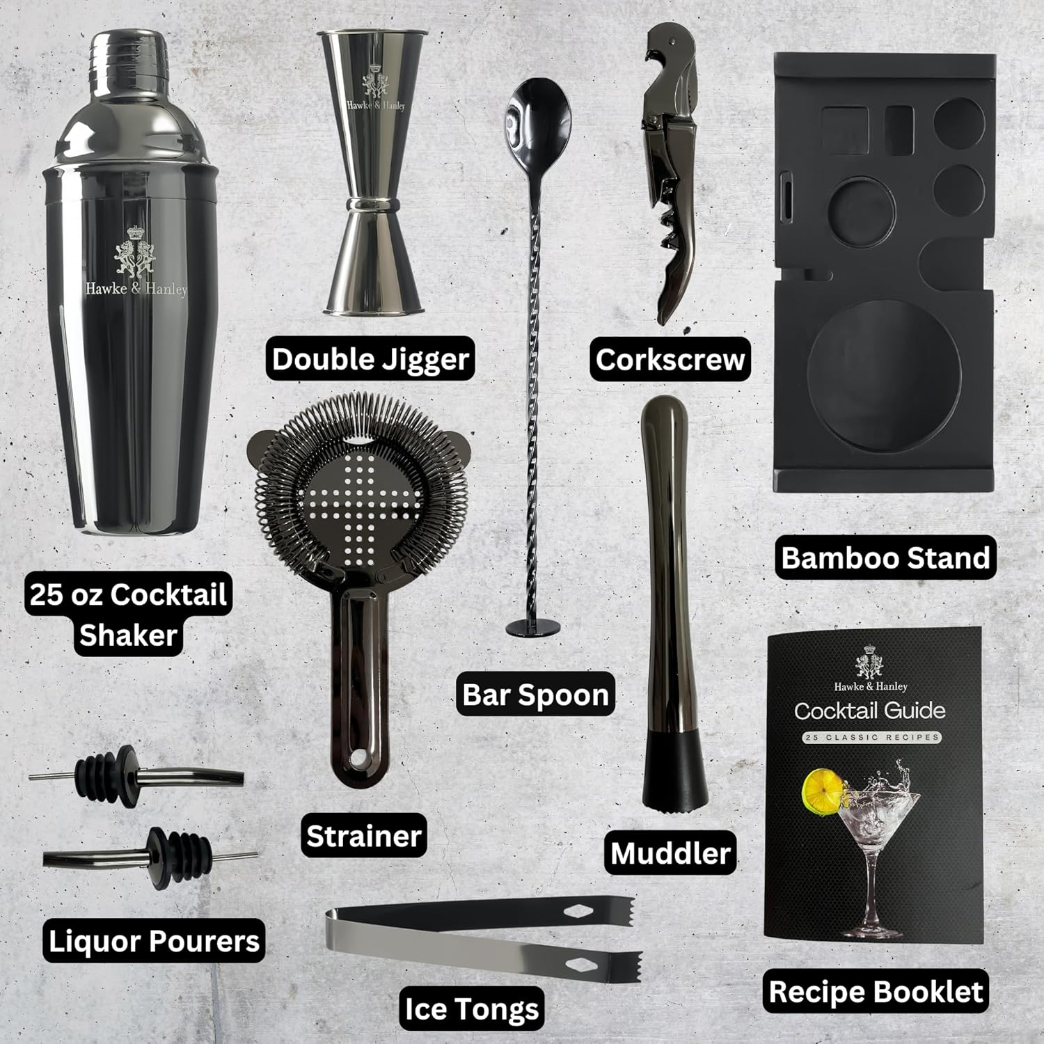 Cocktail Shaker Bar Set, 25 oz - Cocktail Recipe Book recensione e prezzo
