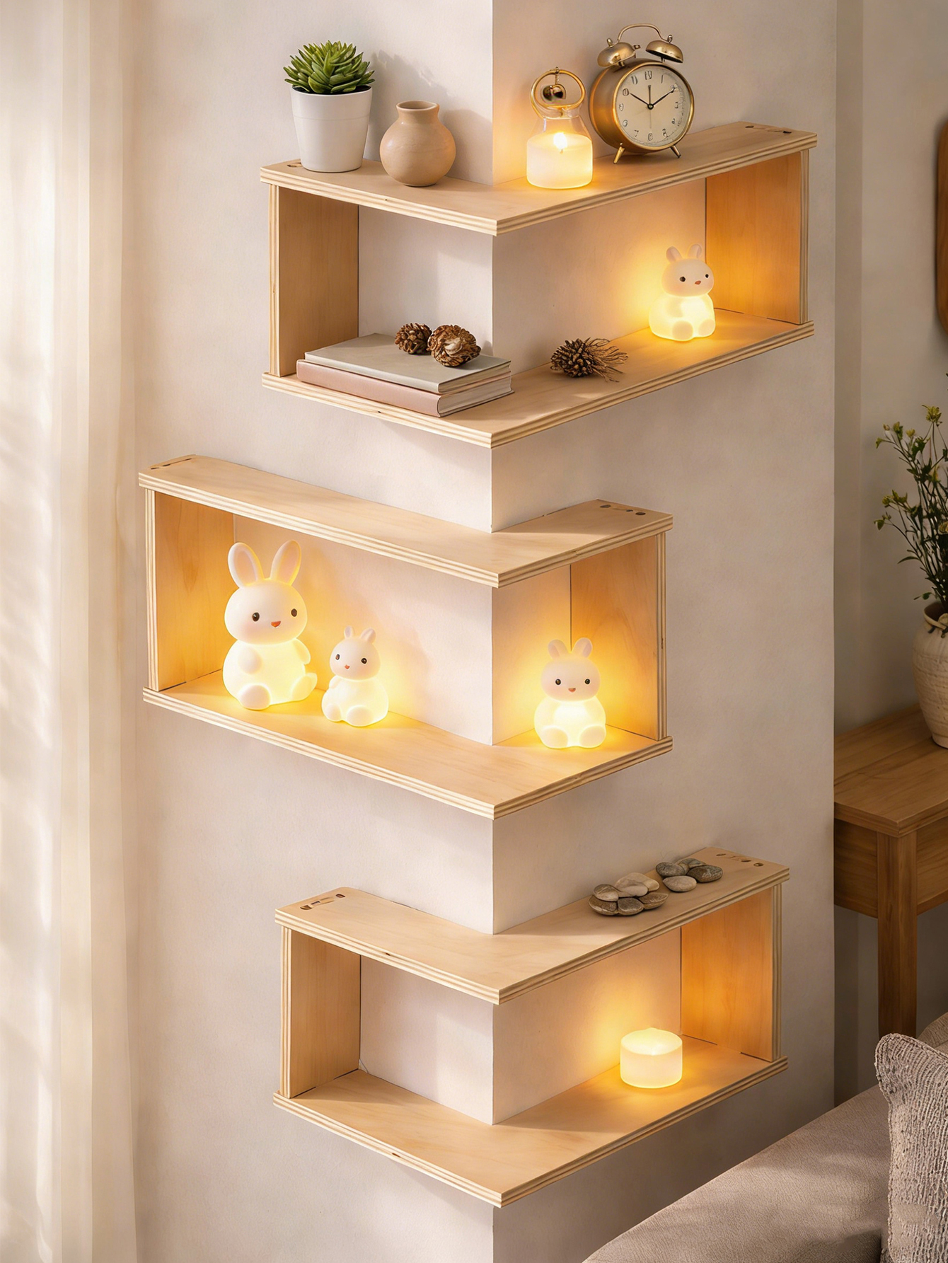Corner Floating Wooden Shelves - Home Bar Shelves recensione e prezzo