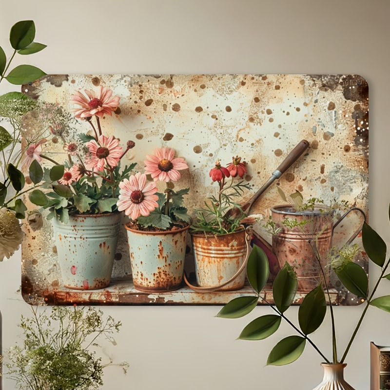 Vintage Floral Metal Tin Sign  - Home Bar And Restaurant recensione e prezzo