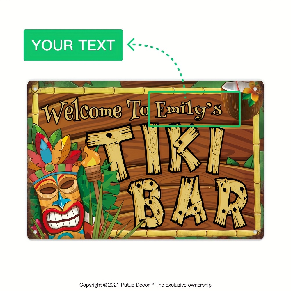 Custom  Decor Tiki Bar Sign, P - Home Bar And Restaurant recensione e prezzo