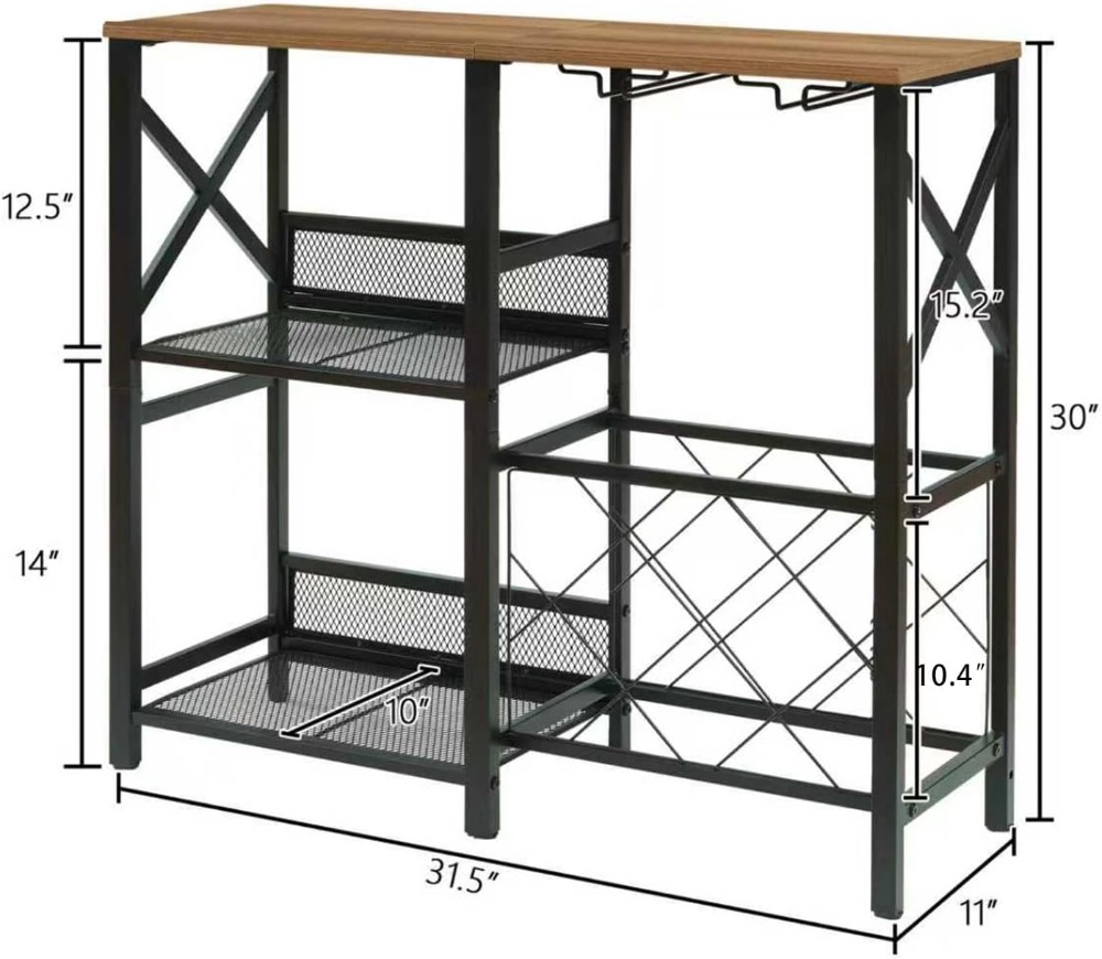 Rustic Freestanding Wine Rack  - Home Bar Shelf recensione e prezzo