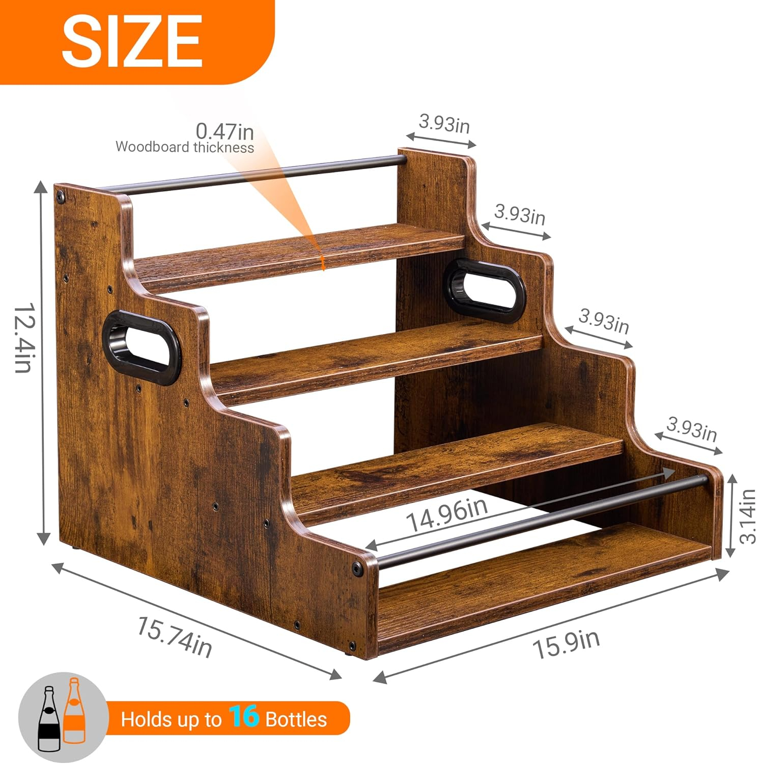 Liquor Bottle Display Shelf, C - Home Bar Shelf recensione e prezzo