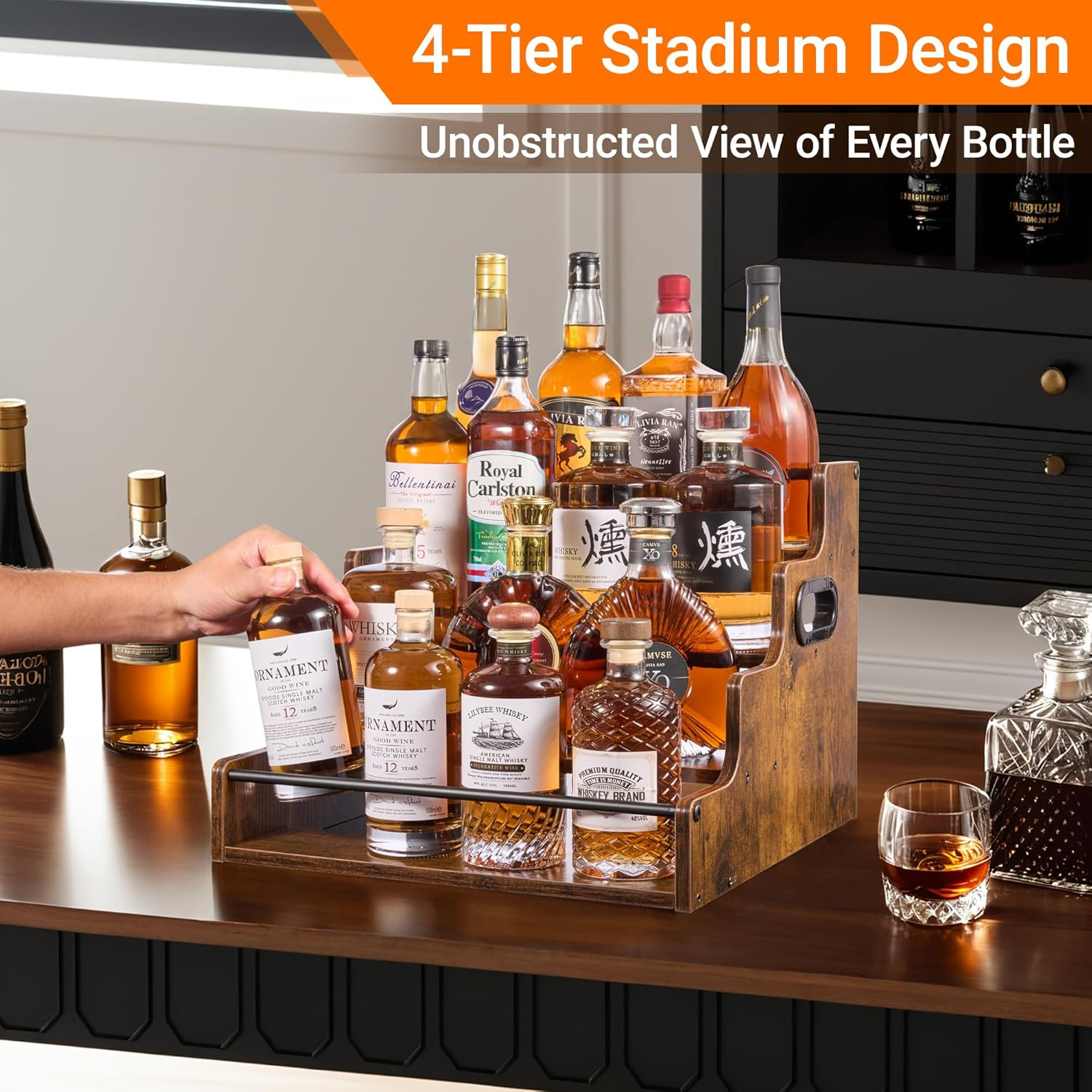 Liquor Bottle Display Shelf, C - Home Bar Shelf recensione e prezzo