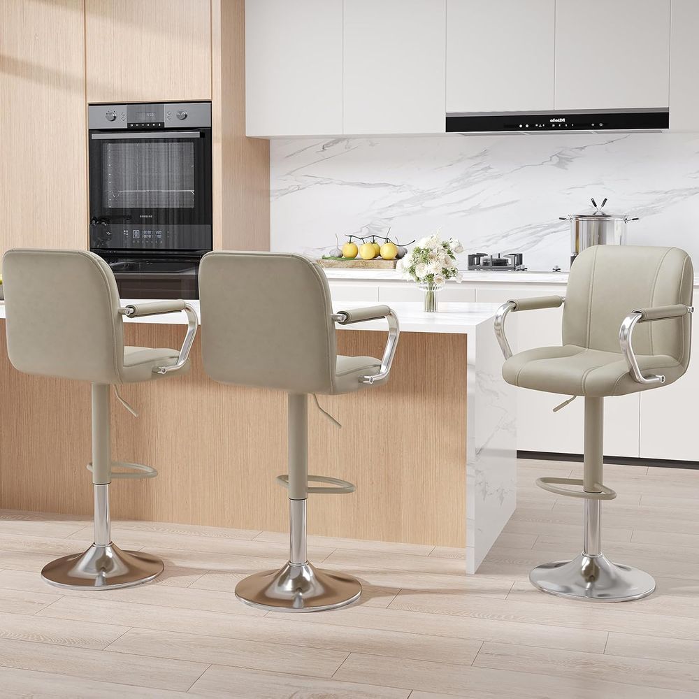 3 Beige Adjustable Swivel Coun - Home Bar Seating recensione e prezzo